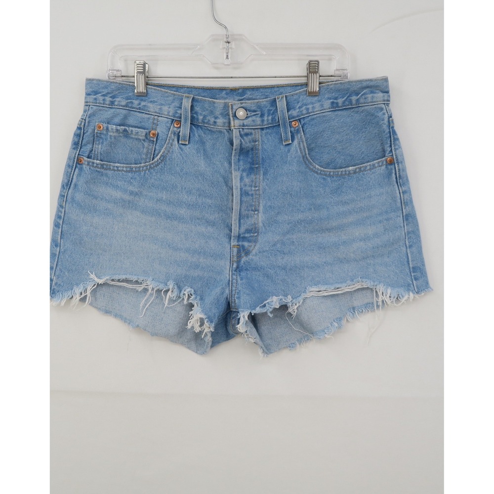 Levis Premium 501 Cut Off Denim Shorts Light Wash Blue W33 56327-0086